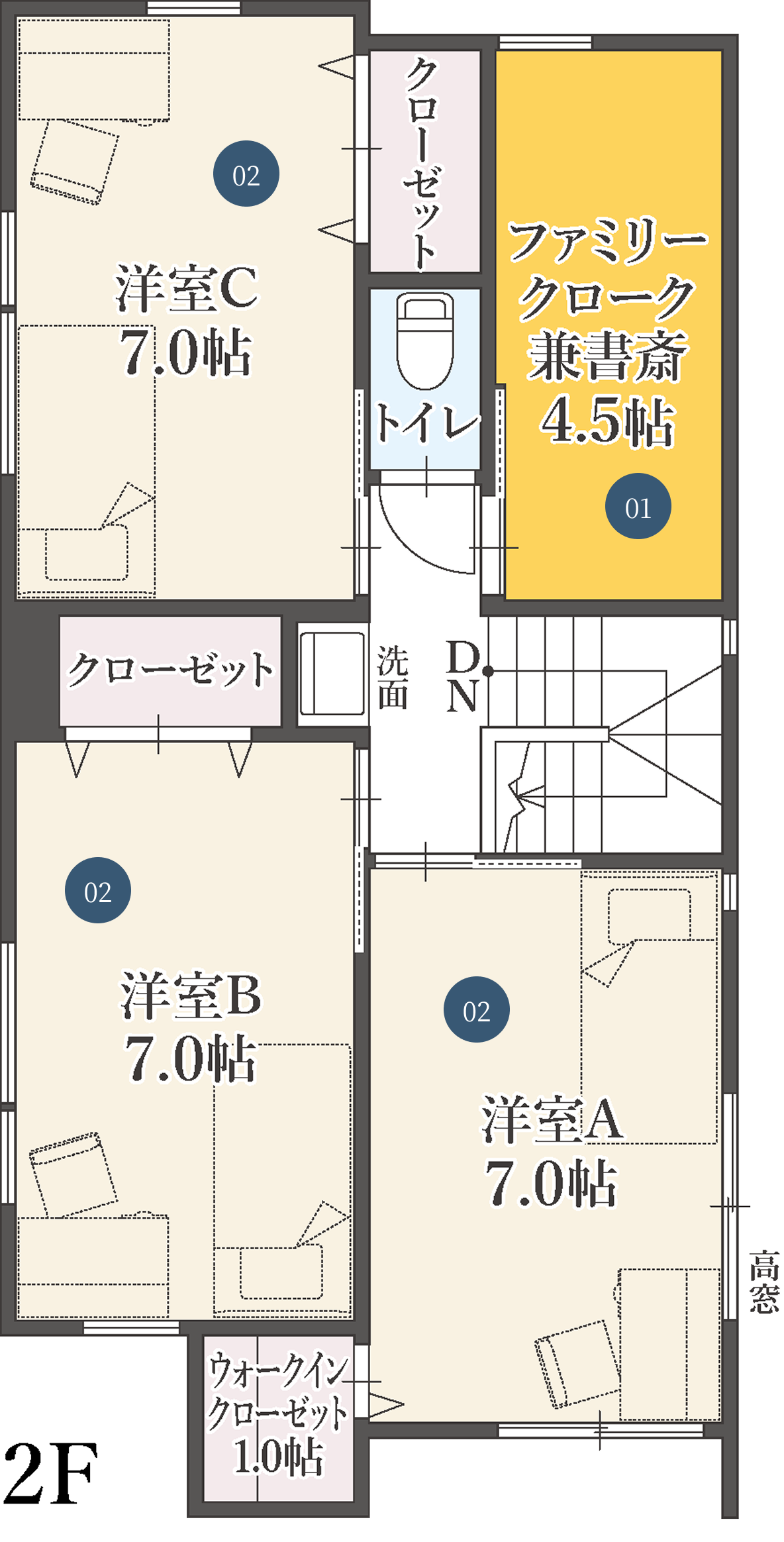Y□HAKU 2F 間取り図