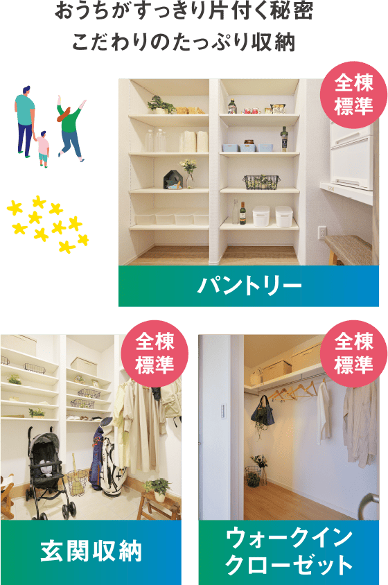 おうちがすっきり片付く秘密こだわりのたっぷり収納