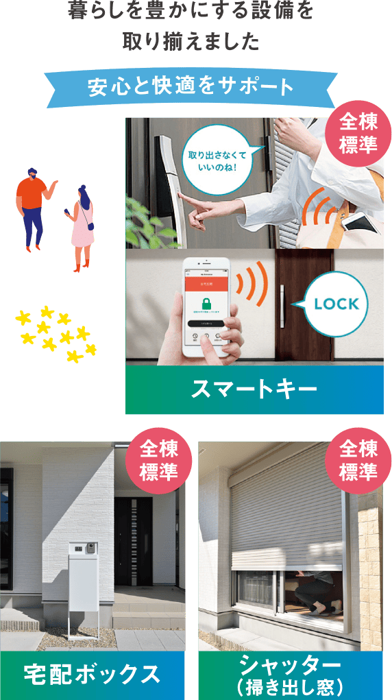 暮らしを豊かにする設備を取り揃えました 安心と快適をサポート