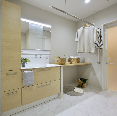 収納付シャンプードレッサー(W900+300mm)